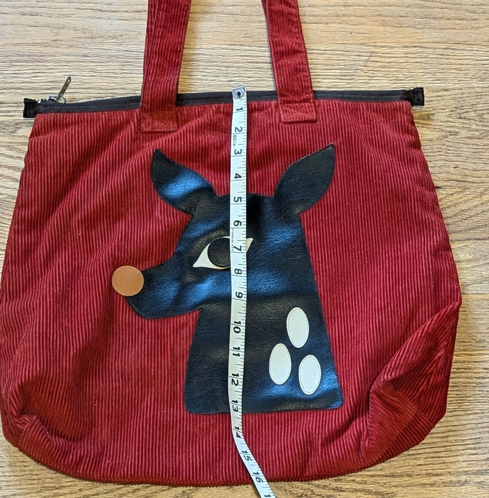 Patch nyc by Ross and Carney Corduroy Purse with Retro Deer Head Patch - Picture 4 of 6